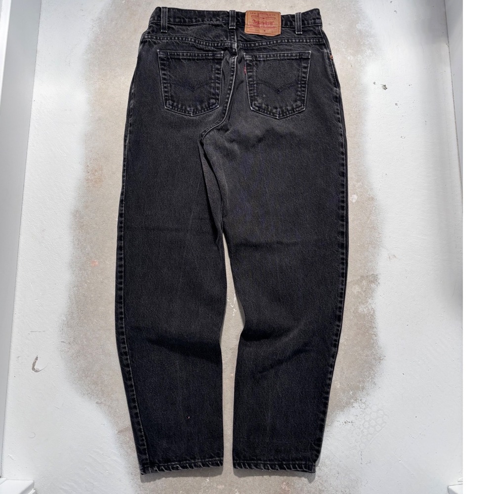 Vintage Levis 550 Relaxed Fit Tapered Leg Black Jeans Made in USA Womens 12 S